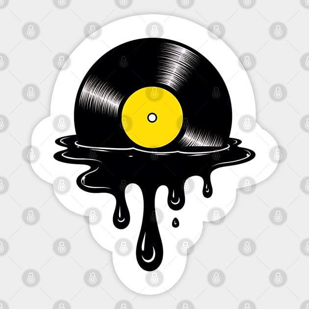 Melting Vinyl Record: Distorted Music Sticker by UrbanLifeApparel